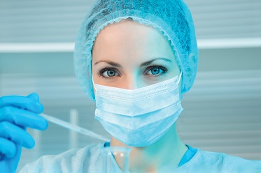 Scientist with pipette